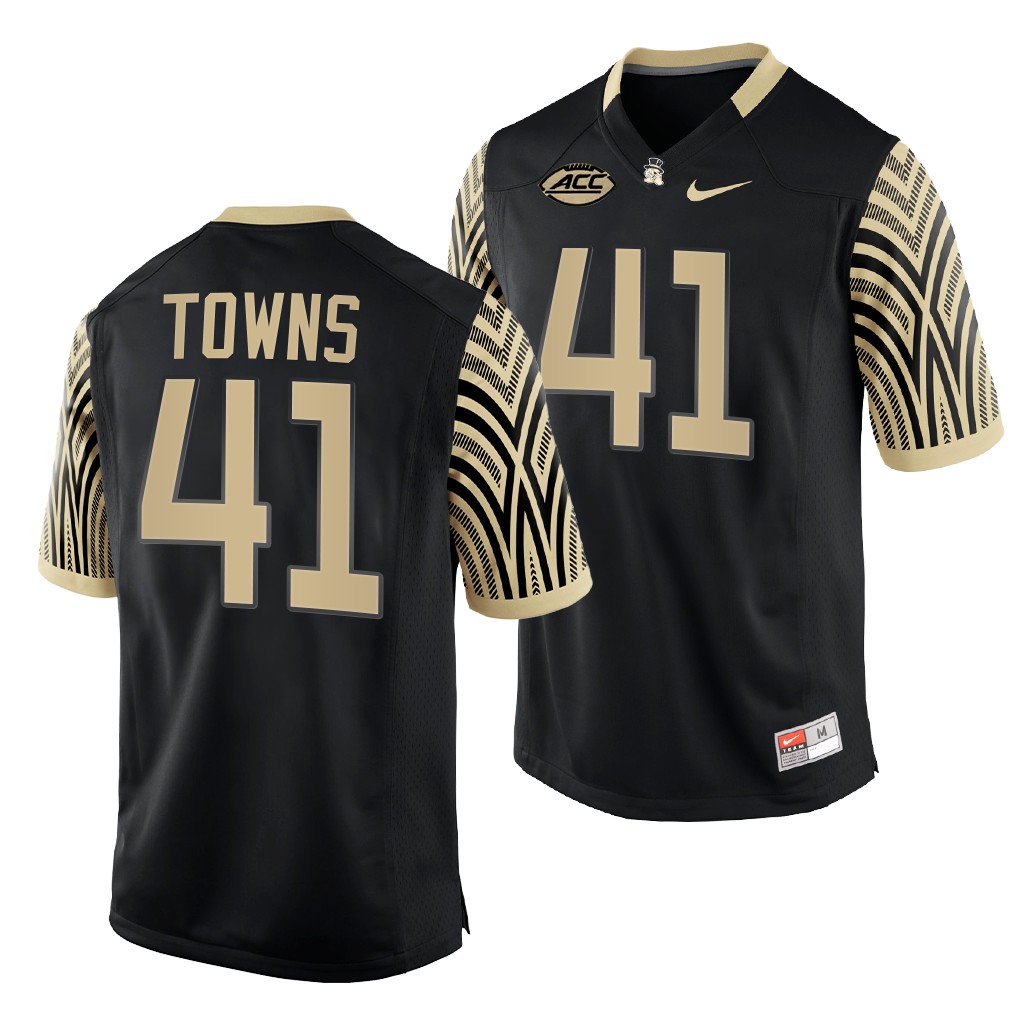 Will Towns Wake Forest Demon Deacons #41 Black Jersey 2022-23 College Men's Uniform
