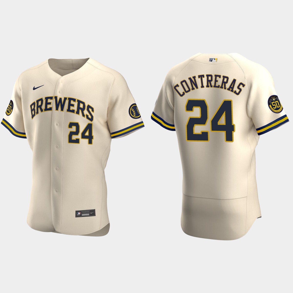 William Contreras Milwaukee Brewers Alternate Jersey - Cream