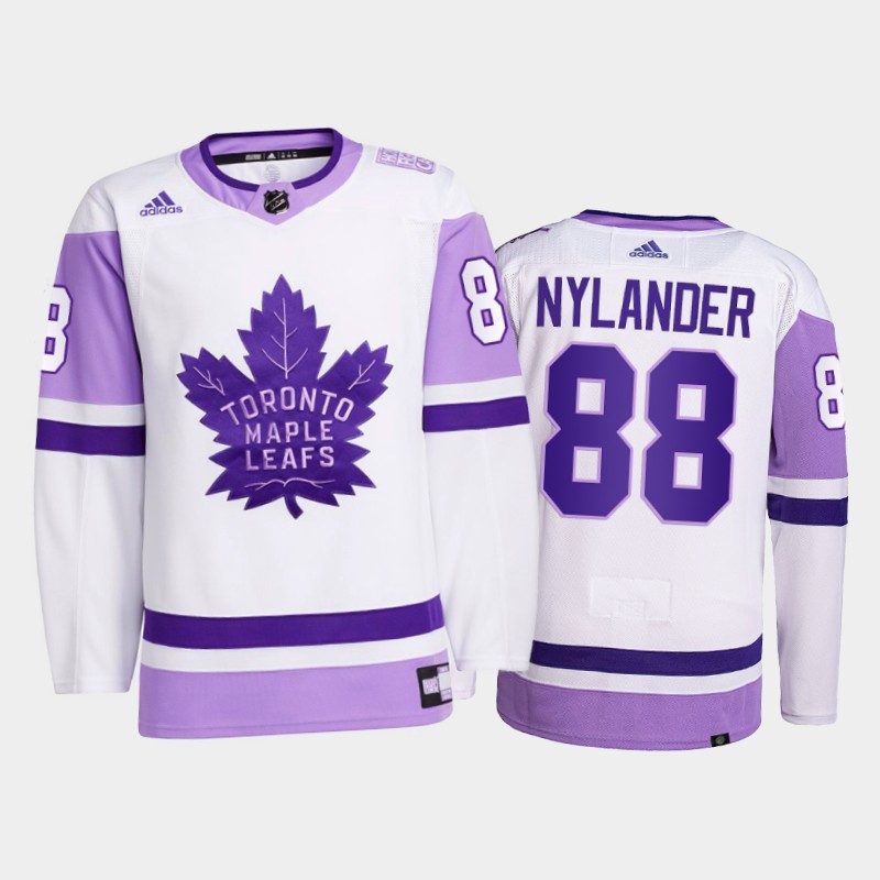 William Nylander #88 Toronto Maple Leafs 2021 FightsCancer White Primegreen Jersey