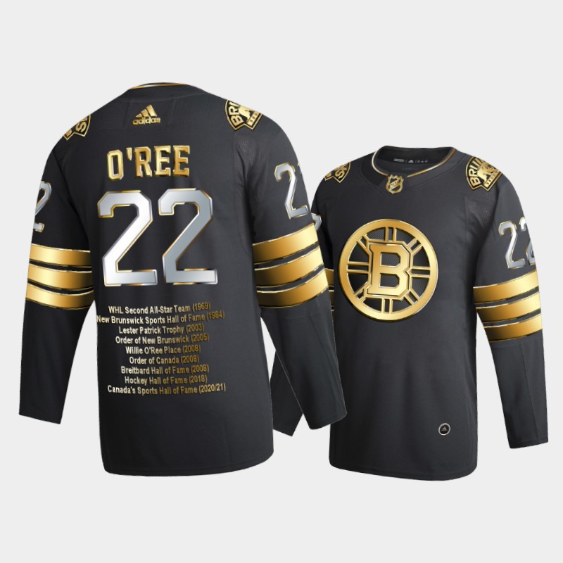 Willie O'Ree #22 Bruins Honor Legend Black Jersey Career Awards
