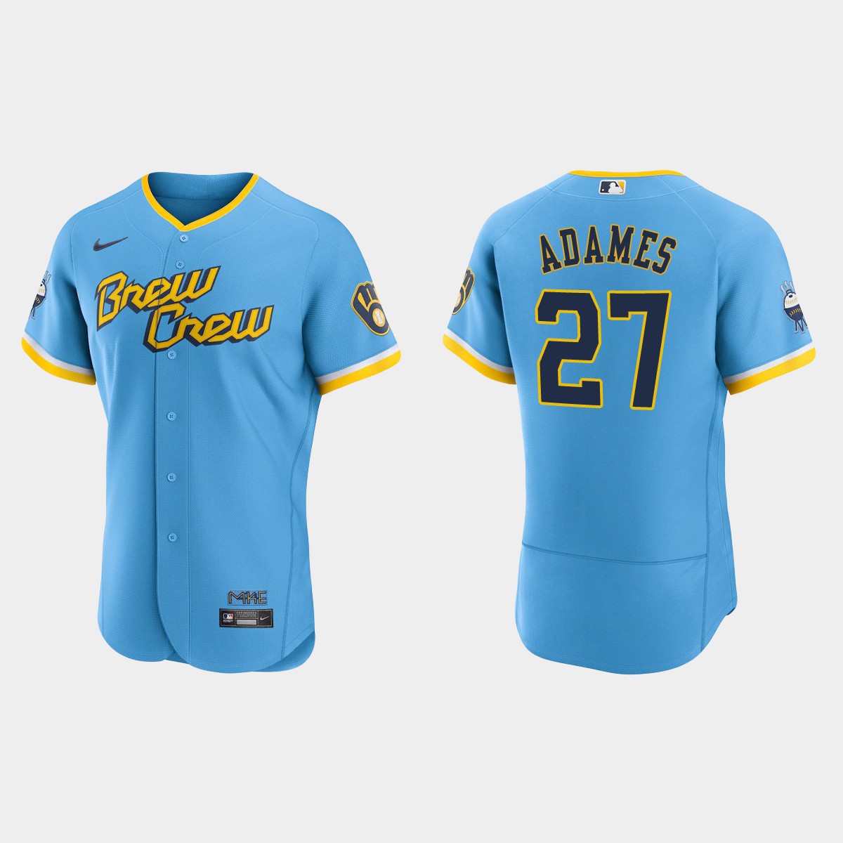 Willy Adames Milwaukee Brewers 2022 City Connect Jersey - Powder Blue