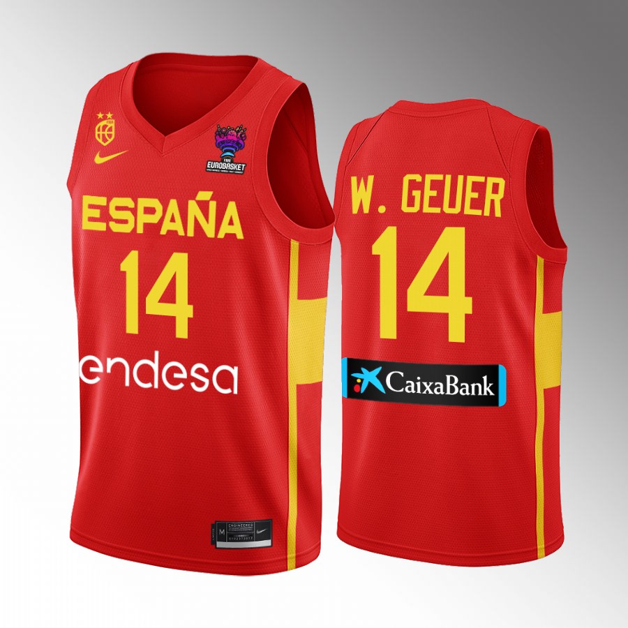 Willy Hernangomez Spain 2022 FIBA EuroBasket Final Red Jersey Away #14