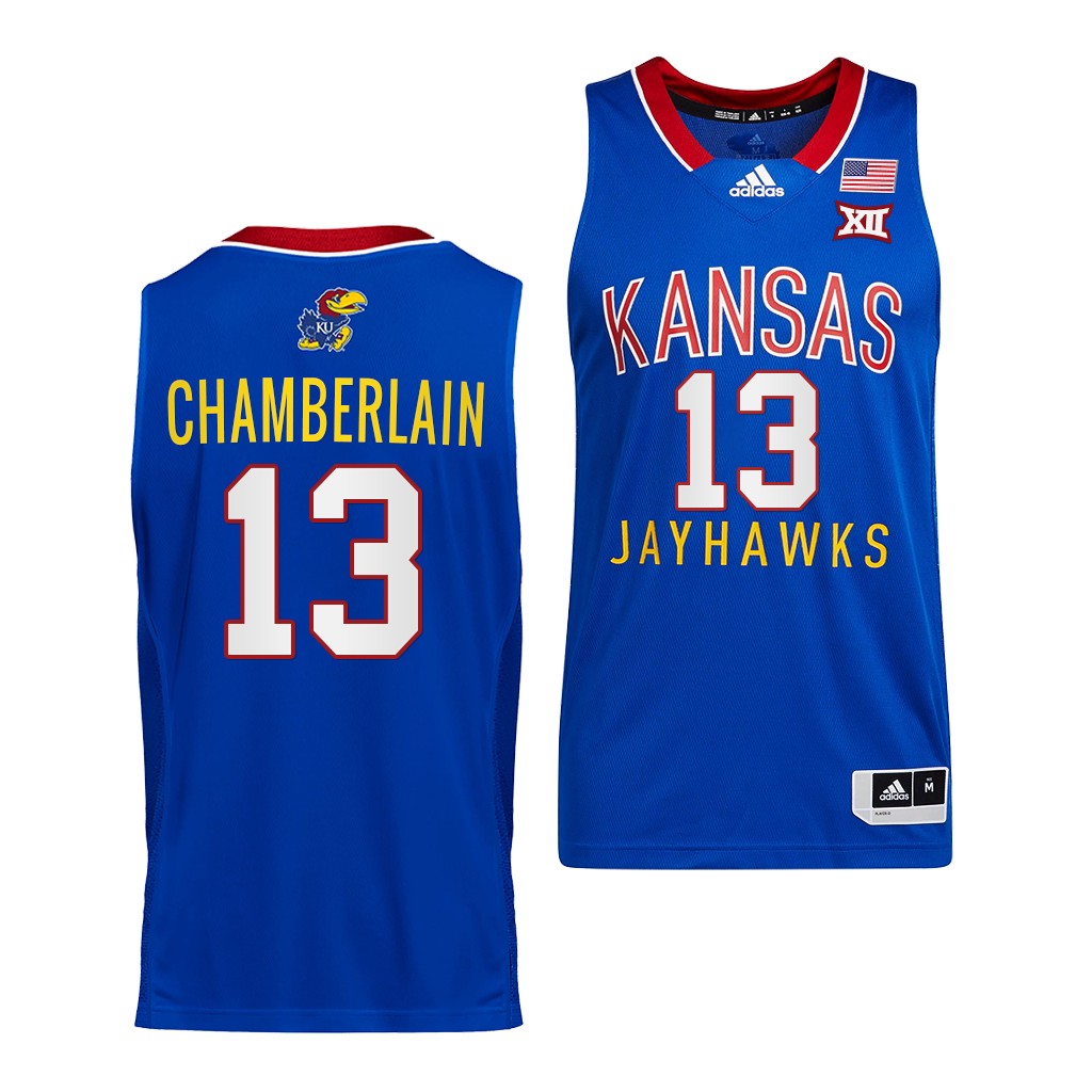 Wilt Chamberlain #13 Kansas Jayhawks College Throwback Royal Jersey