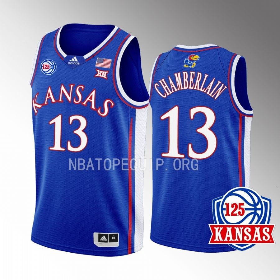 Wilt Chamberlain Kansas Jayhawks Blue Jersey 2022-23 125th Anniversary Away