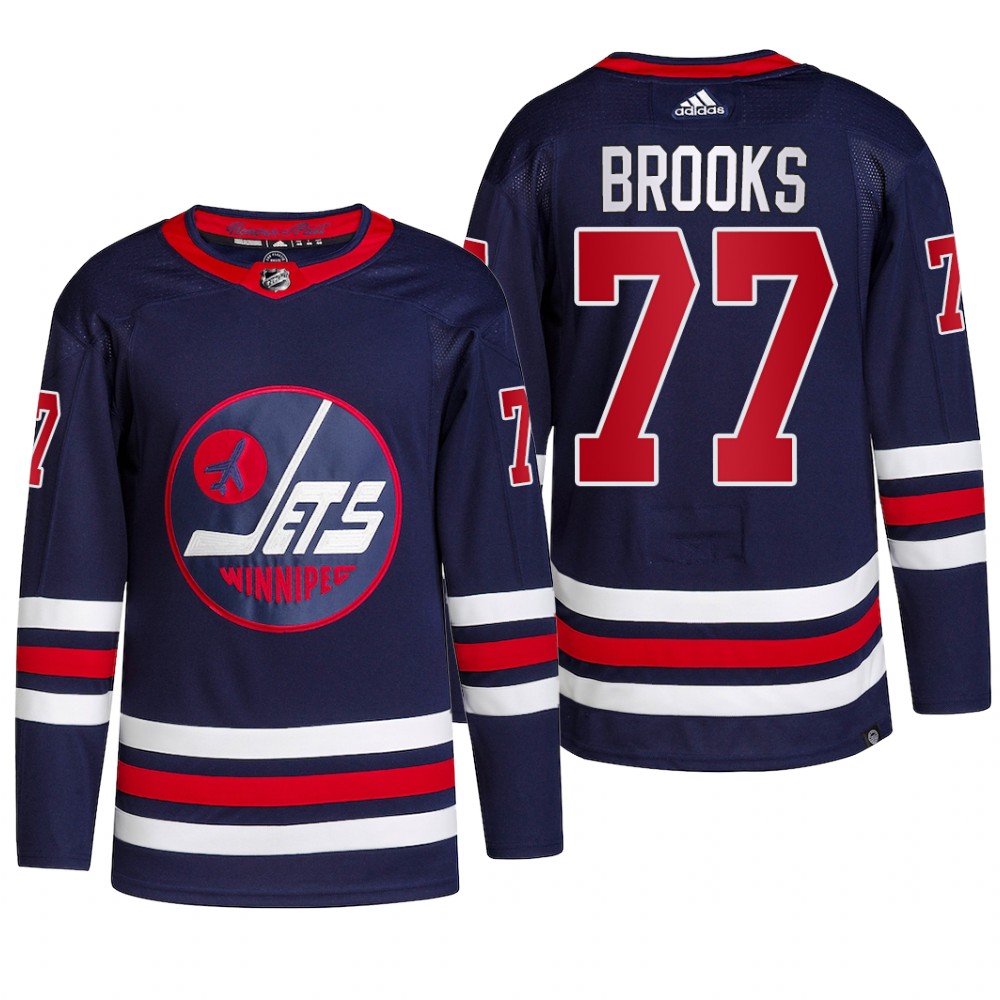 Winnipeg Jets 2022 Alternate Jersey Adam Brooks Navy #77 Primegreen Pro Uniform