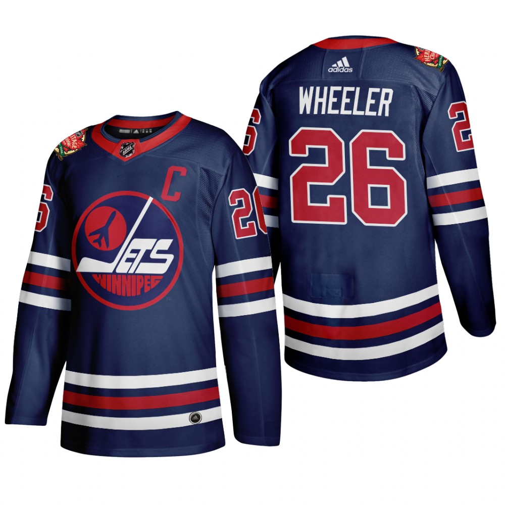 Winnipeg Jets Blake Wheeler #26 2019 Heritage Classic WHA Navy Jersey