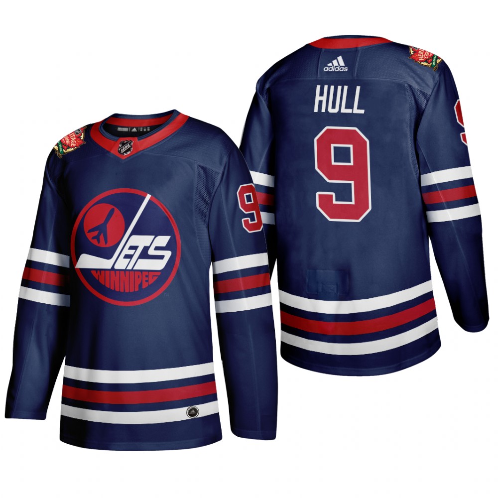 Winnipeg Jets Bobby Hull #9 2019 Heritage Classic WHA Navy Jersey
