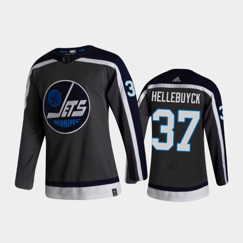 Winnipeg Jets Connor Hellebuyck #37 Reverse Retro 2020-21 Gray Jersey