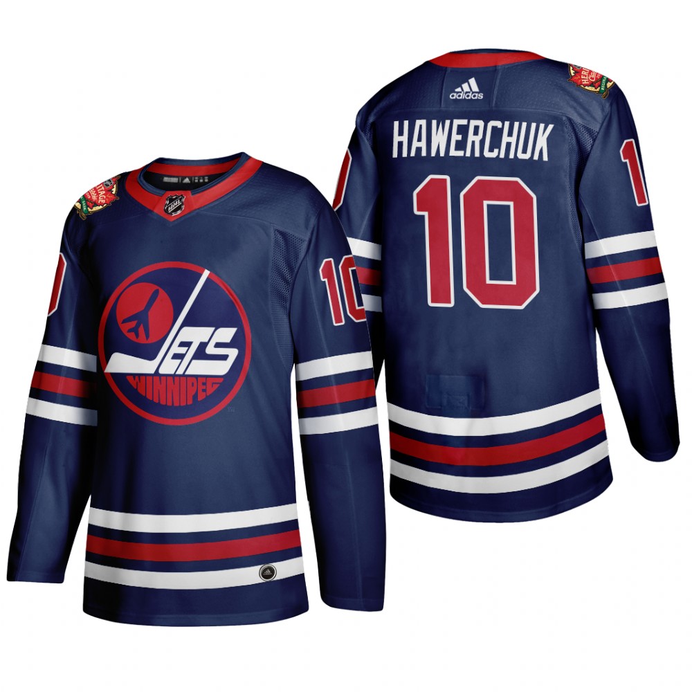 Winnipeg Jets Dale Hawerchuk #10 2019 Heritage Classic WHA Navy Jersey
