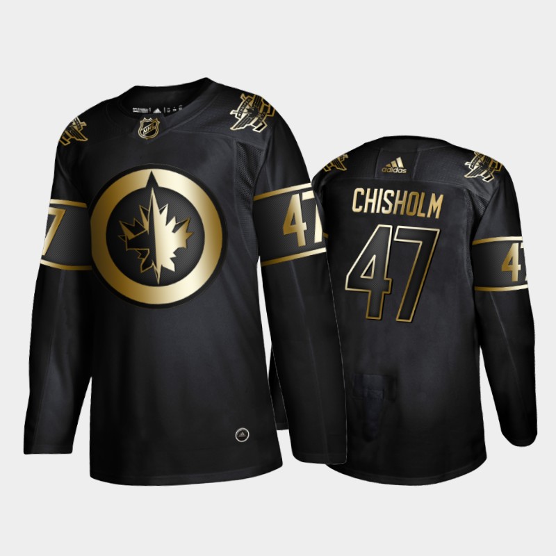 Winnipeg Jets Declan Chisholm #47 Golden Edition Black Jersey