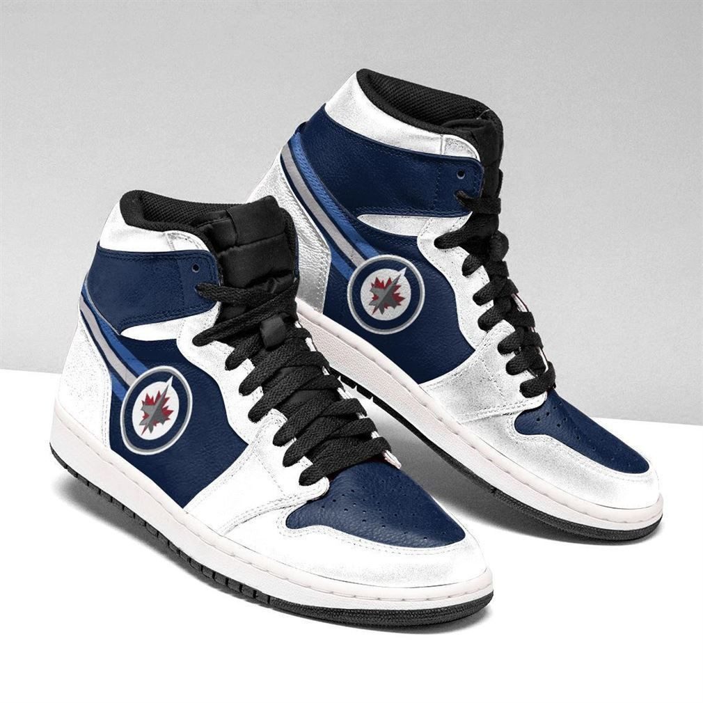 Winnipeg Jets NHL Fashion Sneakers Basketball Shoes Leather High Top Air Jordan Sneaker, Air Jordan Hightop