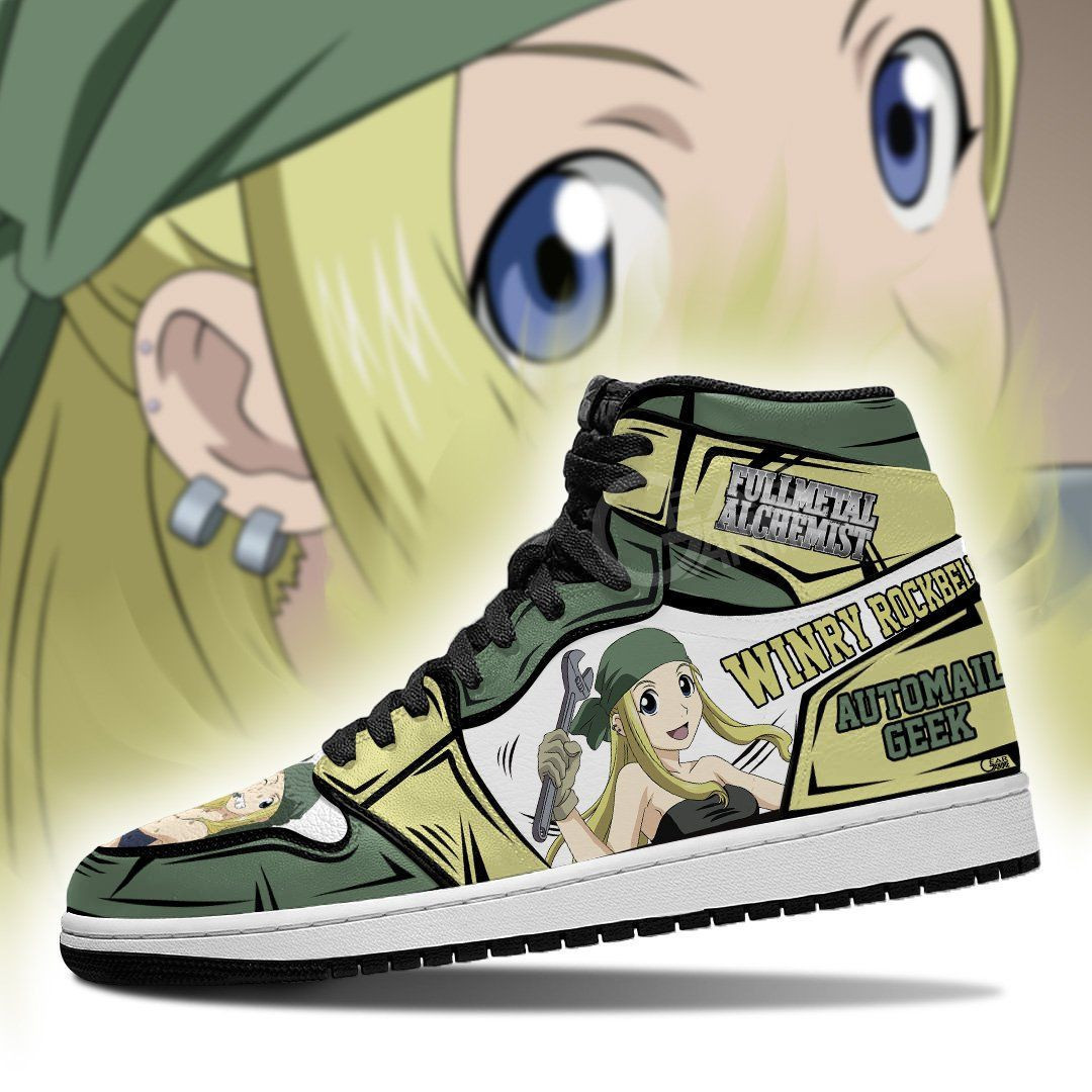 Winry Rockbell Fullmetal Alchemist Anime 1 High Top Air Jordan Sneaker, Air Jordan Hightop