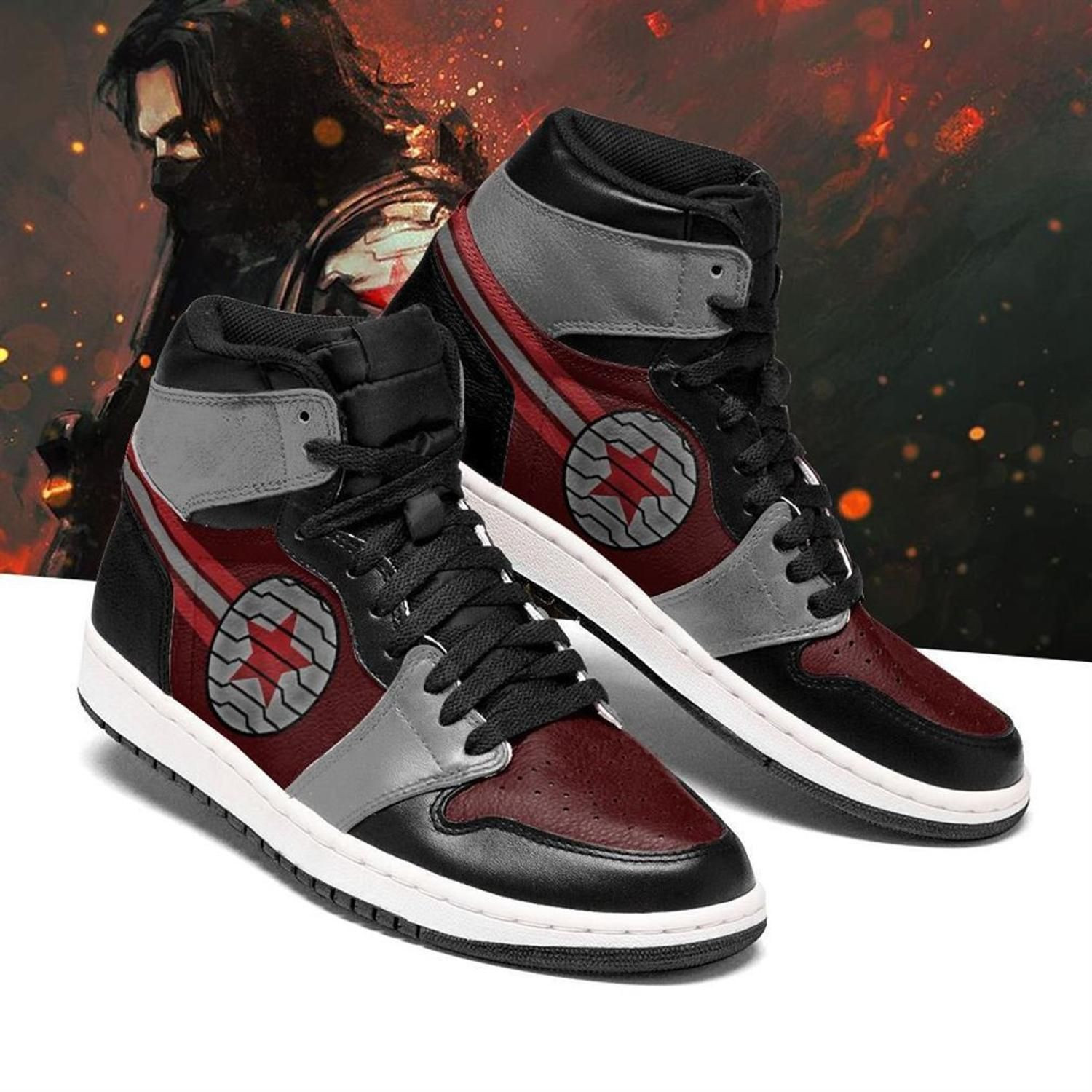 Winter Soldier Marvel 1 High Top Air Jordan Sneaker, Air Jordan Hightop