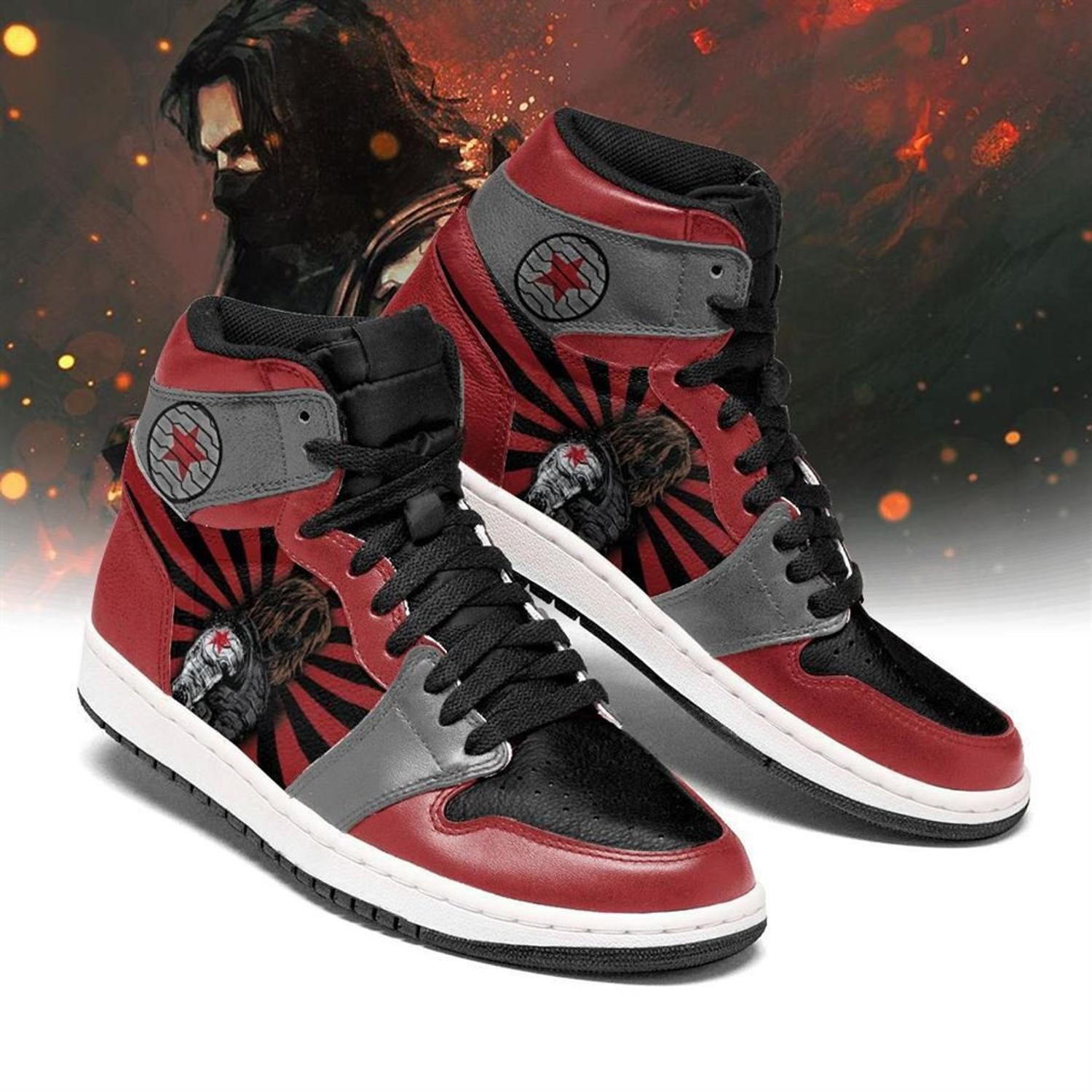 Winter Soldier Marvel 2 High Top Air Jordan Sneaker, Air Jordan Hightop
