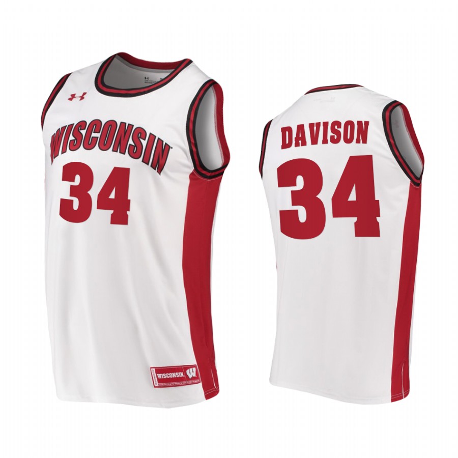 Wisconsin Badgers Brad Davison White 2020-21 College Jersey