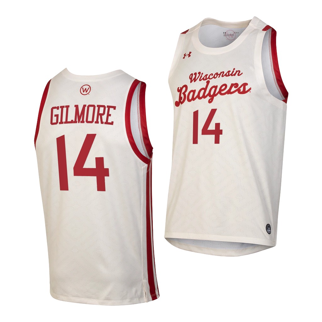 Wisconsin Badgers Carter Gilmore White 2021 Throwback College Jersey