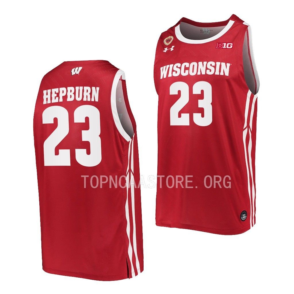 Wisconsin Badgers Chucky Hepburn Red #23 Jersey 2022-23 Away