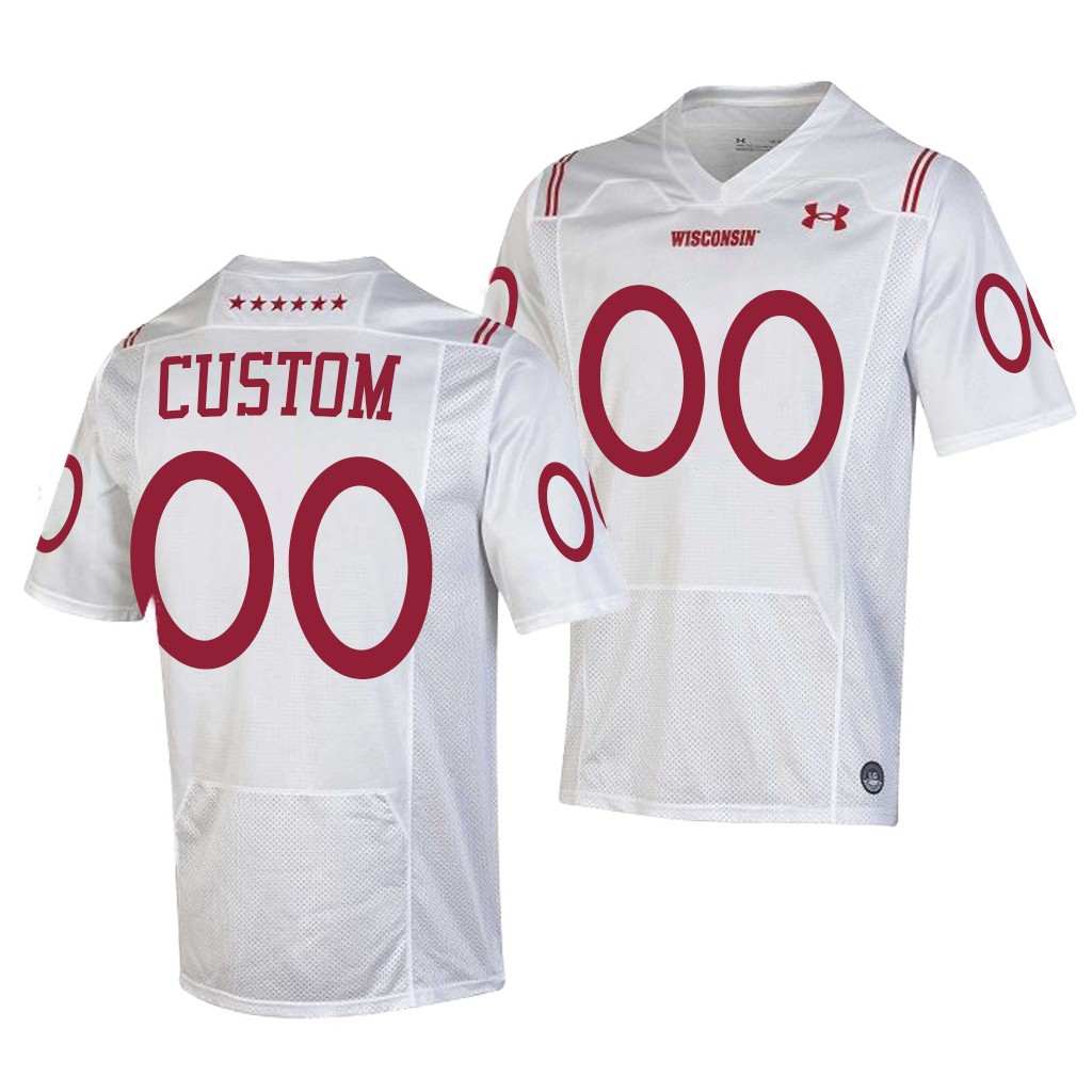 Wisconsin Badgers Custom 00 White 2021 Shamrock Series Special Forward Jersey Men