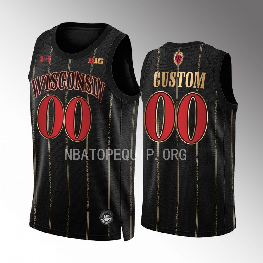 Wisconsin Badgers Custom Jersey 2022-23 By the Players Black Alternate Uniform