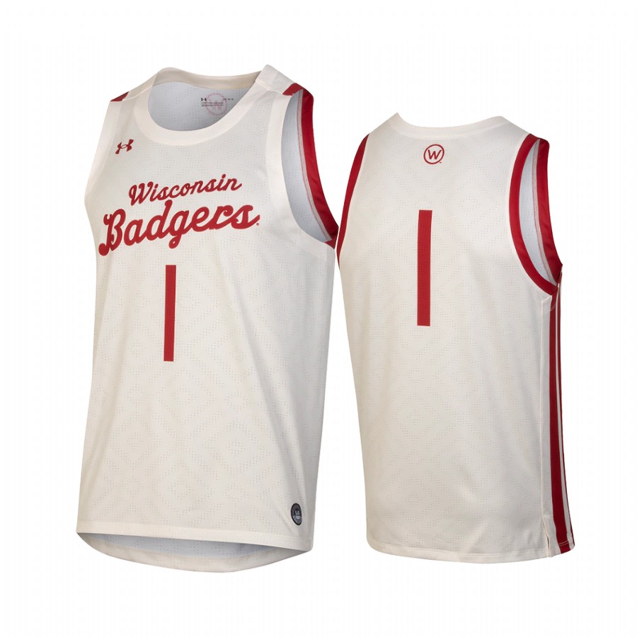 Wisconsin Badgers Custom Jersey Throwback White College