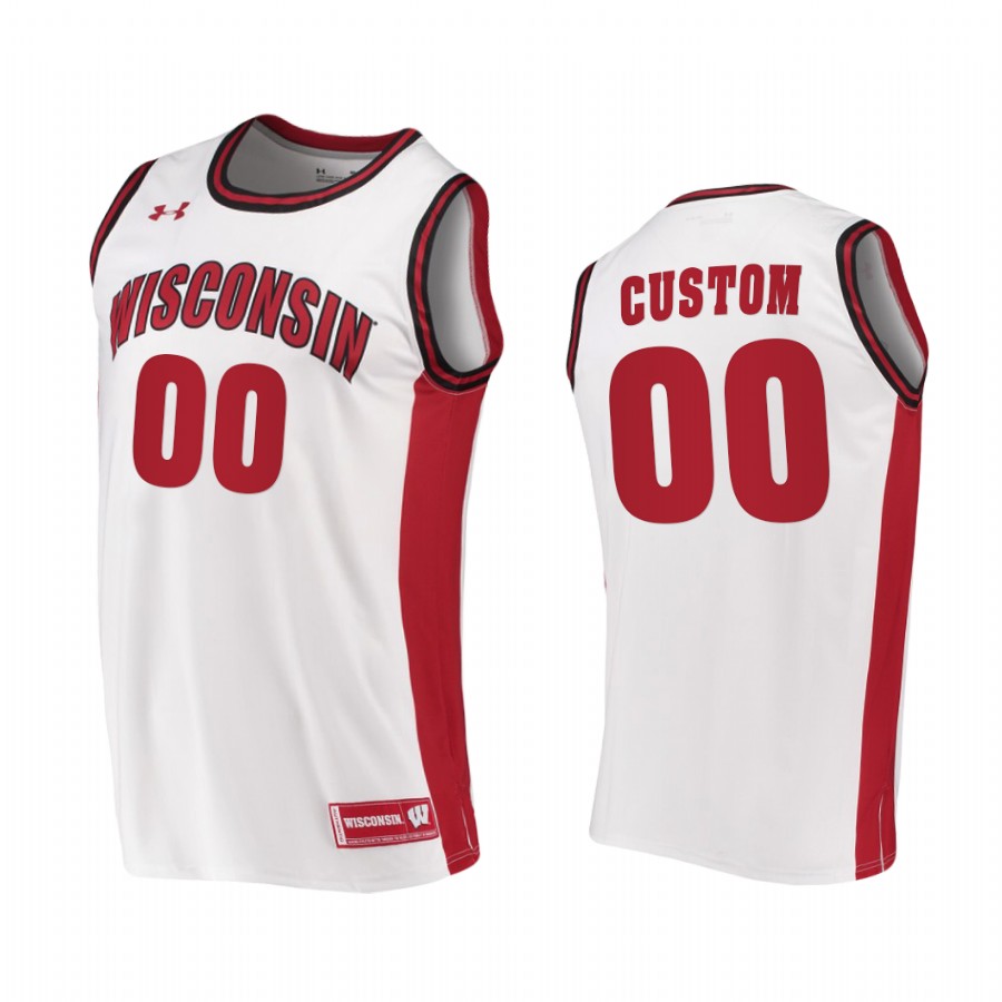 Wisconsin Badgers Custom White 2020-21 College Jersey