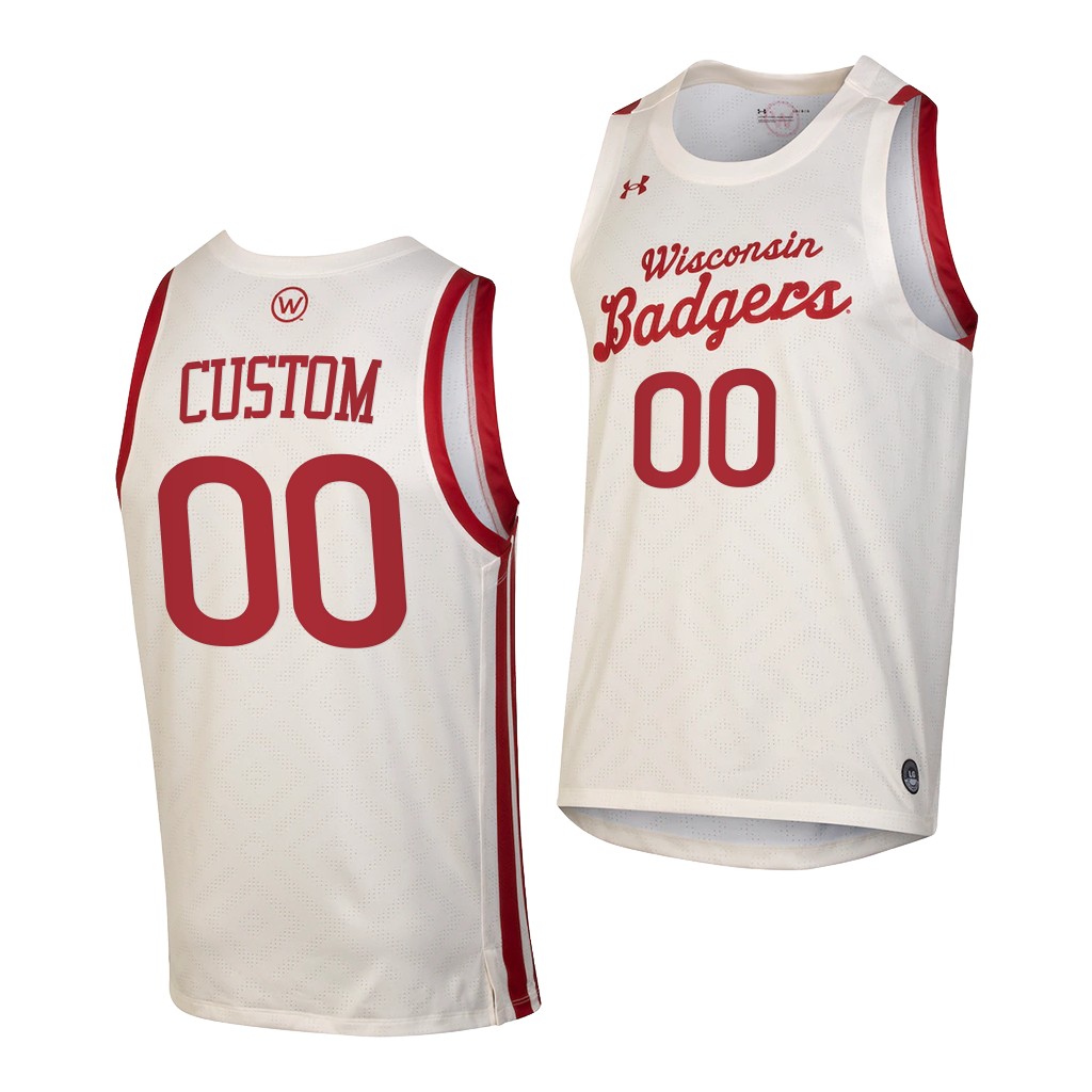 Wisconsin Badgers Custom White 2021 Throwback College Jersey