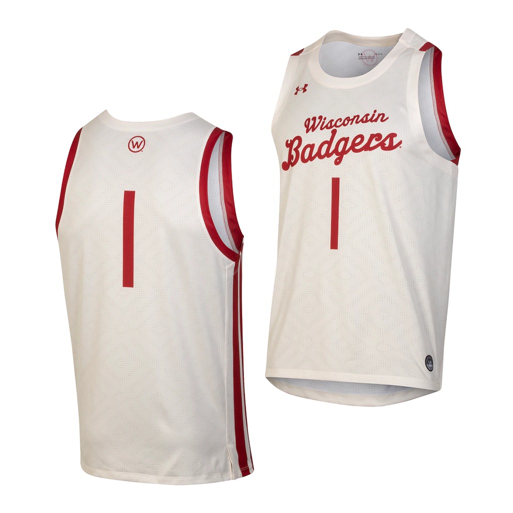 Wisconsin Badgers Custom White Throwback College Jersey
