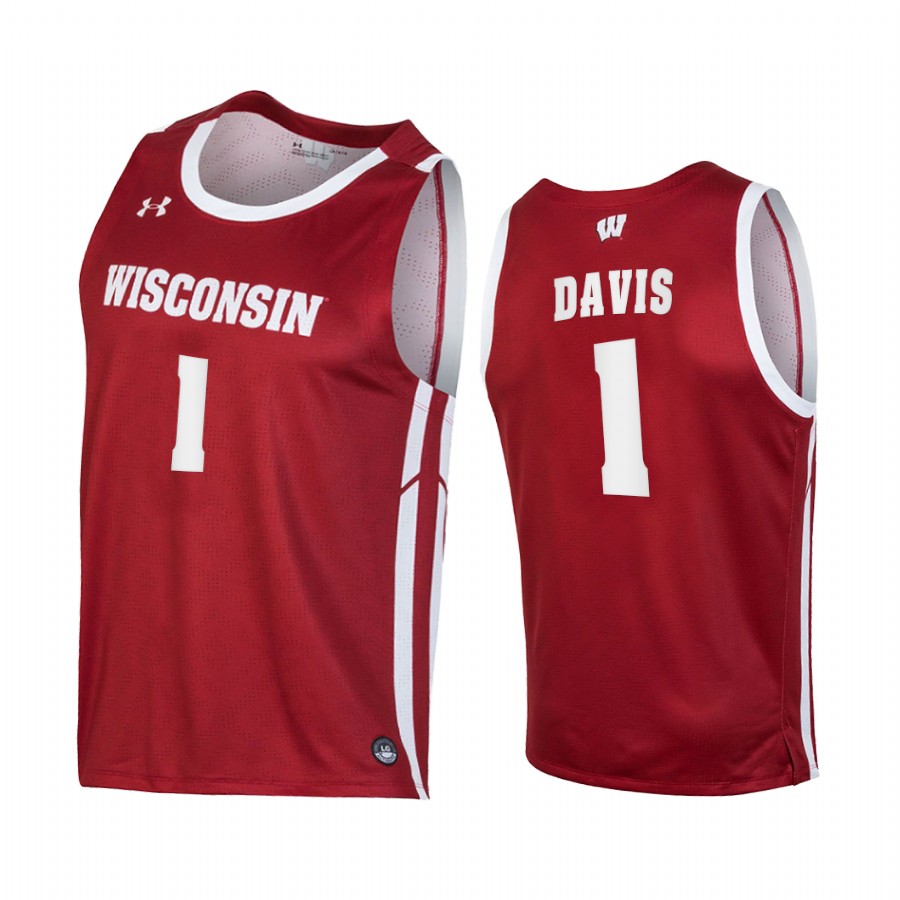 Wisconsin Badgers Jonathan Davis Red 2020-21 College Jersey