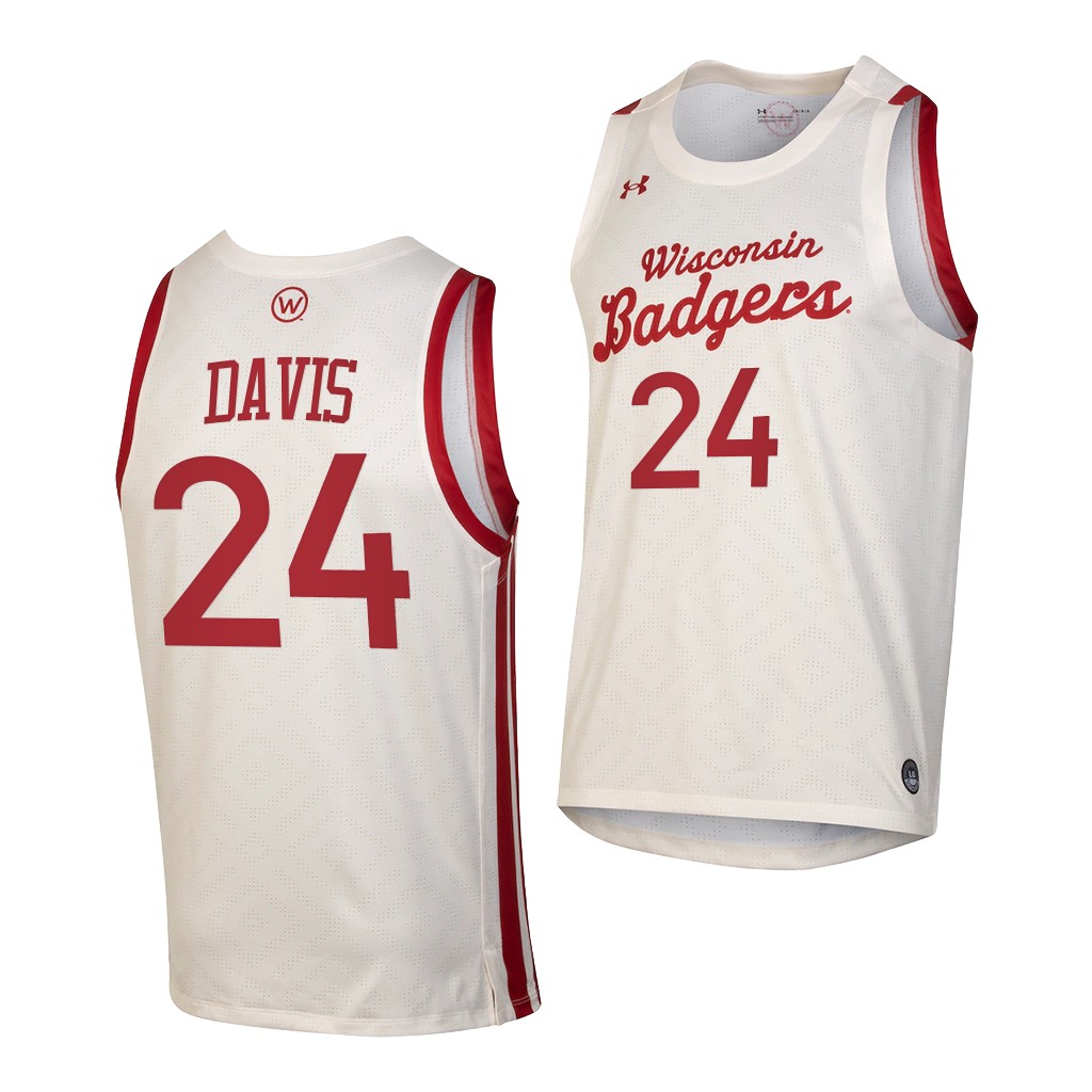 Wisconsin Badgers Jordan Davis White 2021 Throwback College Jersey