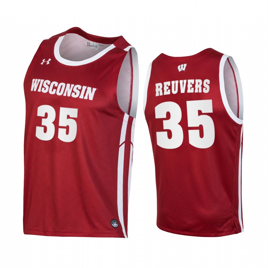 Wisconsin Badgers Nate Reuvers Red 2020-21 College Jersey