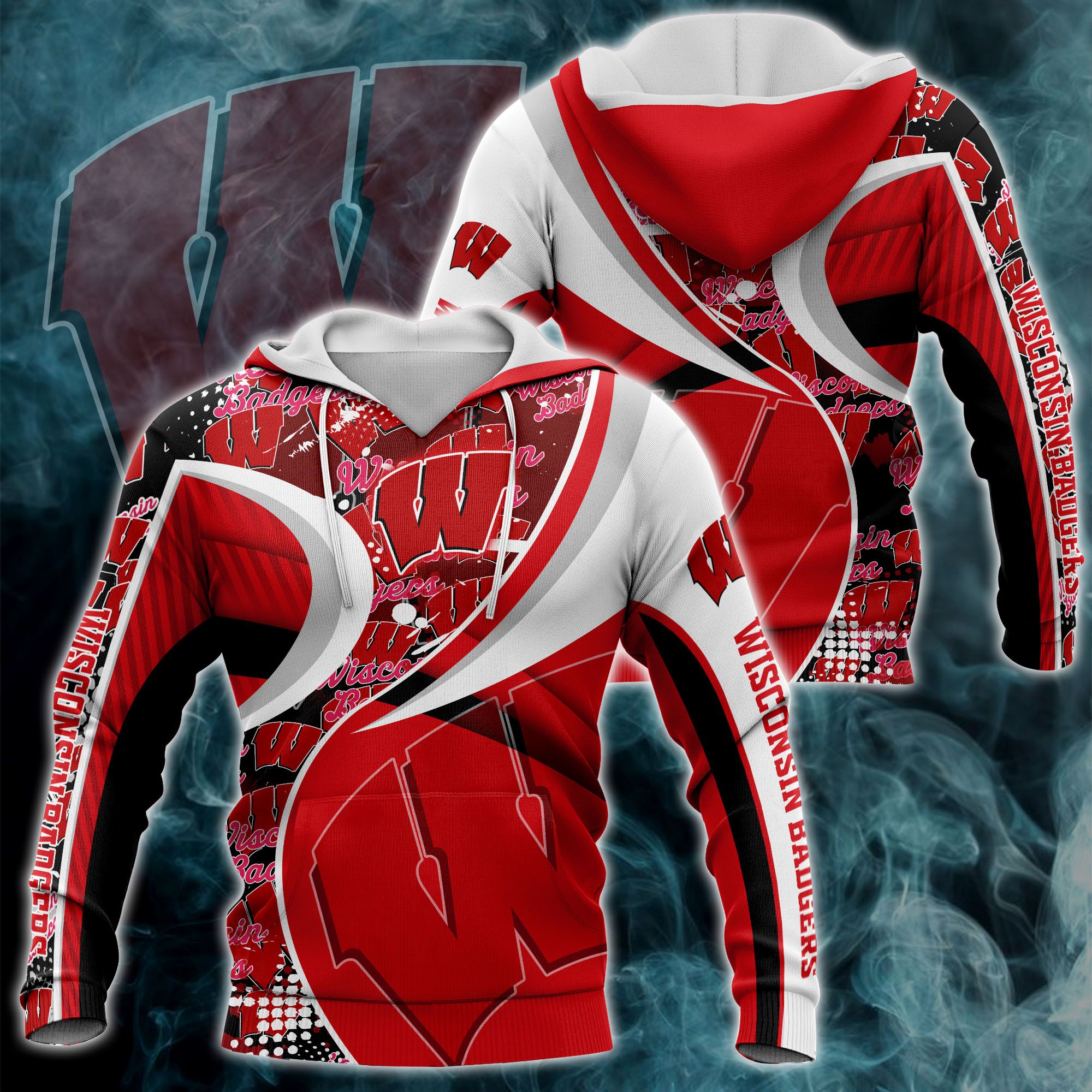 Wisconsin Badgers NCAA1 New Hawaii Hoodie For This Season Gift For Sport Lovers
