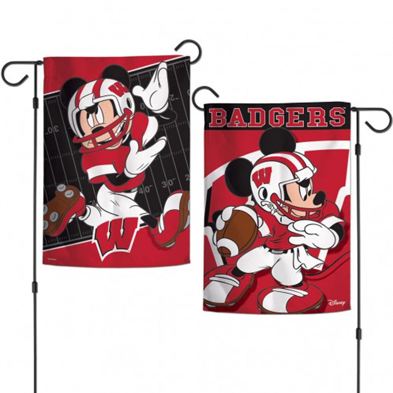 Wisconsin Badgers NCAA Mickey Mouse Garden Flag, House Flag