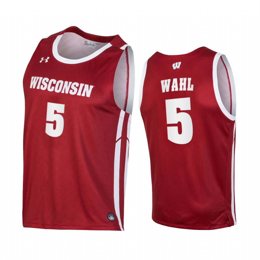 Wisconsin Badgers Tyler Wahl Red 2020-21 College Jersey