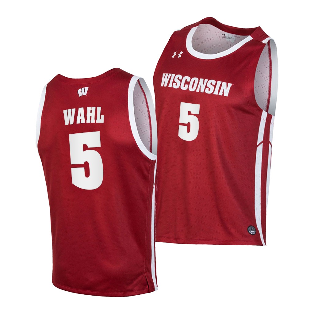 Wisconsin Badgers Tyler Wahl Red 2020-21 College Jersey