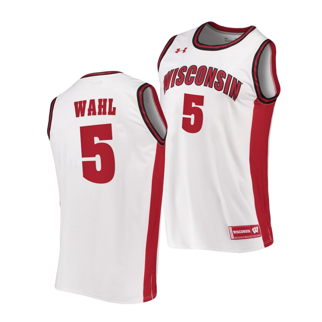 Wisconsin Badgers Tyler Wahl White 2020-21 College Jersey