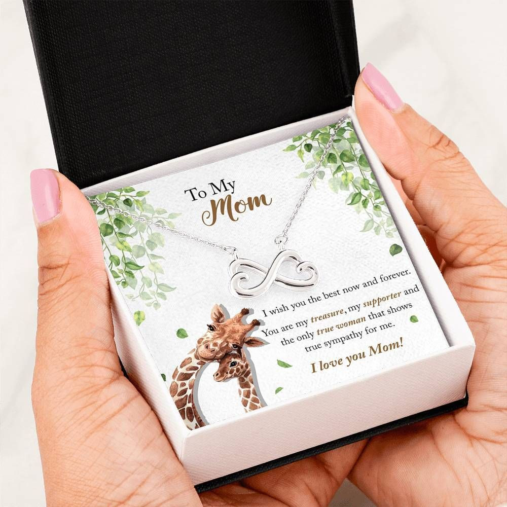 Wish You The Best Now And Forever Infinity Heart Necklace For Mom