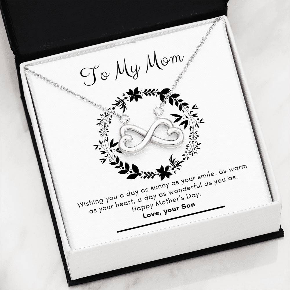 Wishing You A Day As Sunny As Your Smile Infinity Heart Necklace Gift For Mom