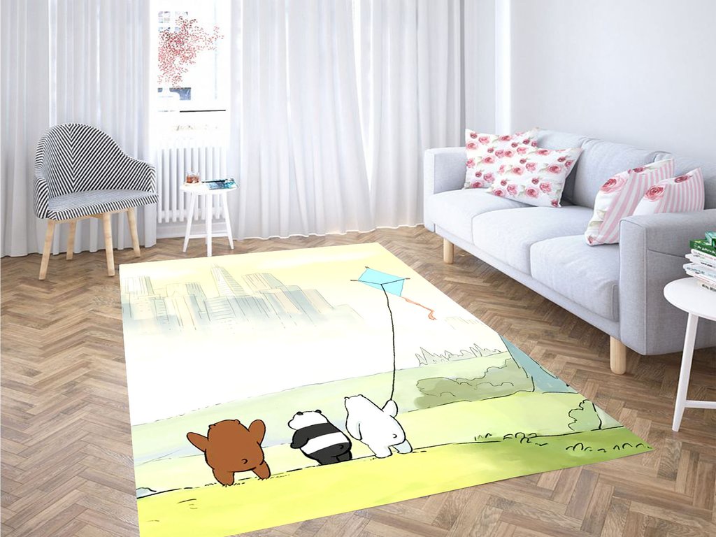 With Kate We Bare Bears Living Room Modern Carpet Rectangle Rug