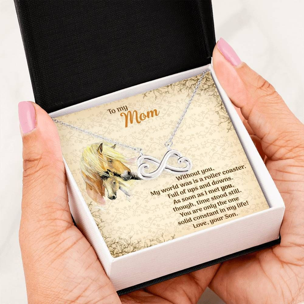 Without You My World Was Is A Roller Coaster Infinity Heart Necklace For Mom