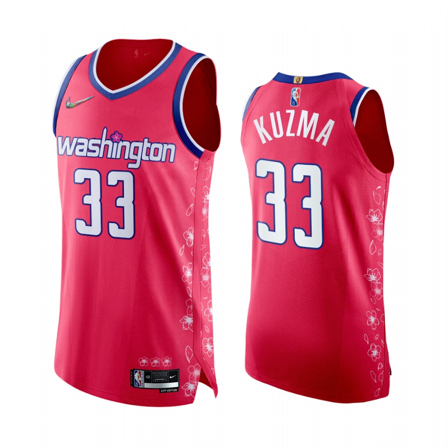 Wizards #33 Kyle Kuzma Pink Jersey Cherry Blossom City Edition 2022