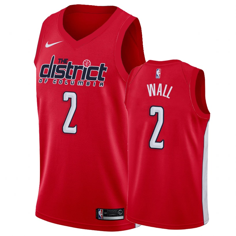 Wizards John Wall #2 Male Earned Edition Red Jersey