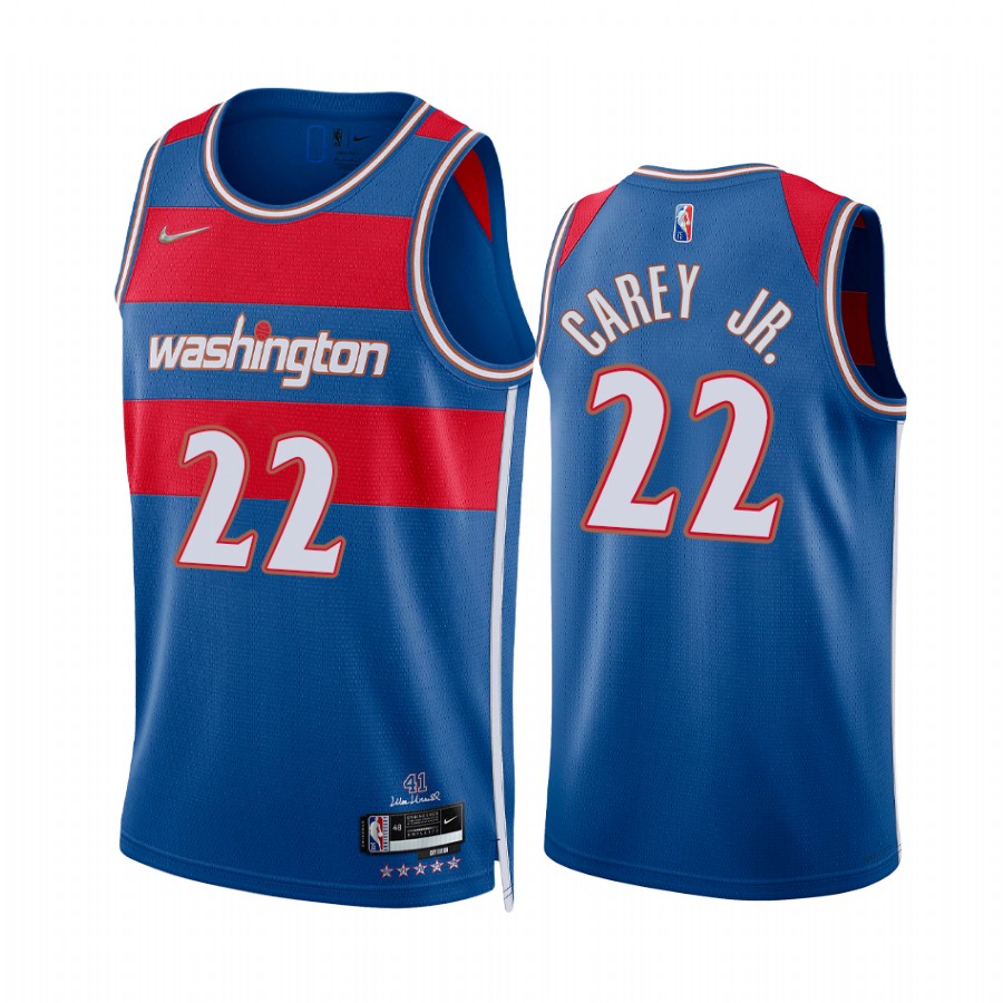 Wizards Vernon Carey Jr. City Edition Royal 2022 Jersey 75th Diamond Badge