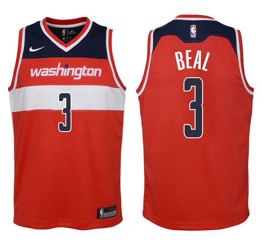Wizards Youth Bradley Beal #3 2017-18 Icon Red Jersey