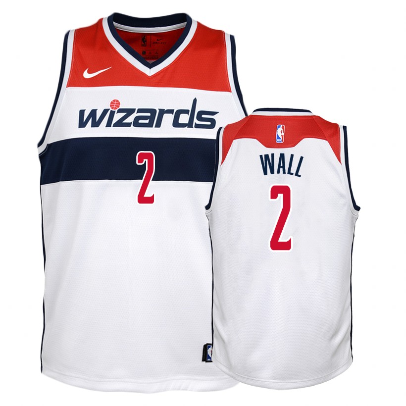 Wizards Youth John Wall #2 Association White Jersey