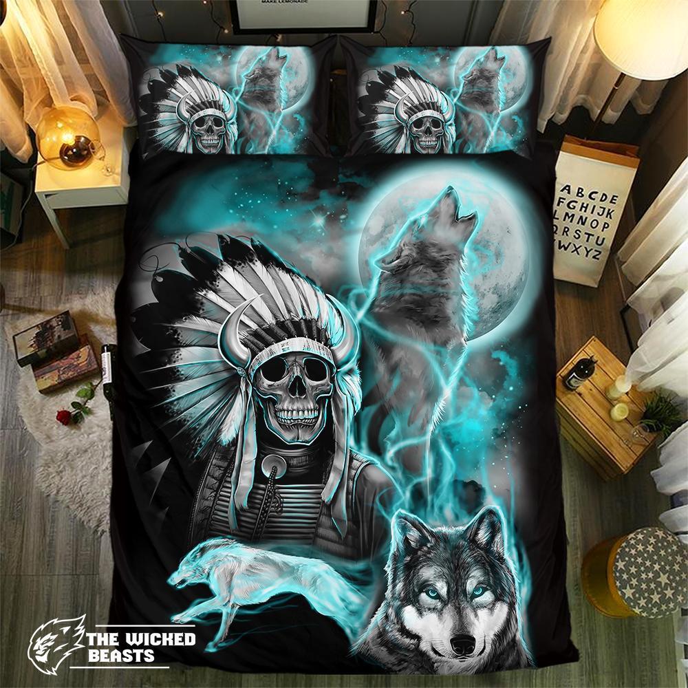 Wolf And Nativekullpirit 3D Customized Duvet Cover Bedding Set