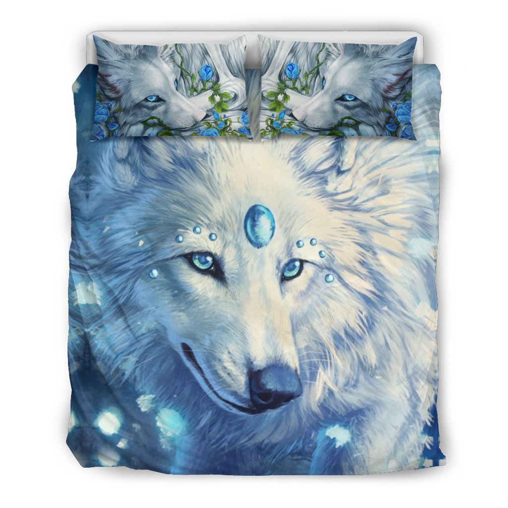 Wolf Blue 3D Customized Duvet Cover Bedding Set