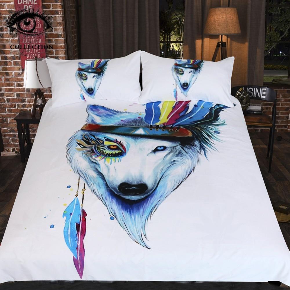 Wolf By Pixie Cold Art Duvet Cover Bedding Set