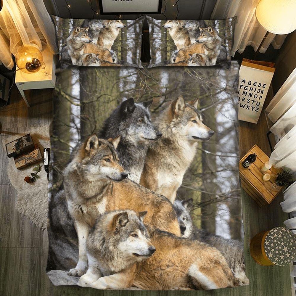 Wolf Collection 3D Customized Duvet Cover Bedding Set