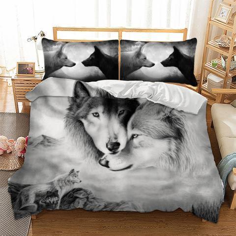 Wolf Couple Custom 3D Customized Duvet Cover Bedding Set