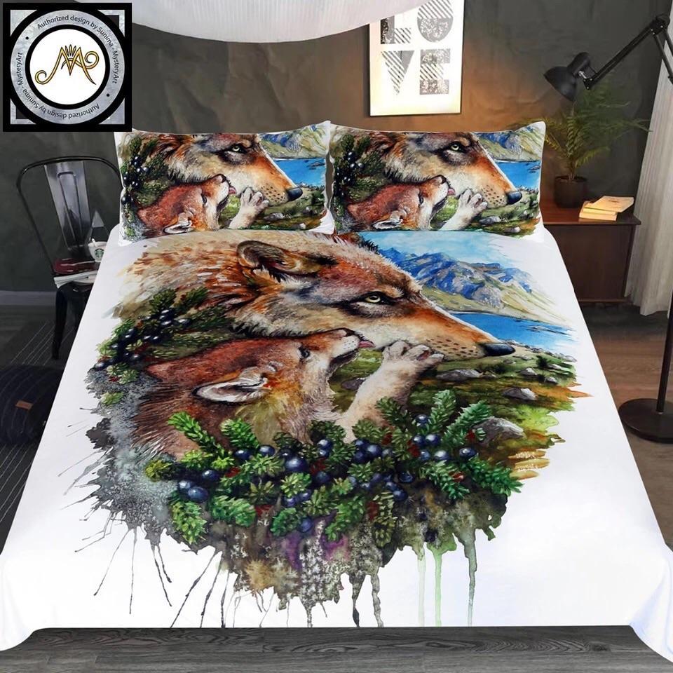 Wolf Cub Mother Byunimaart 3D Customized Duvet Cover Bedding Set